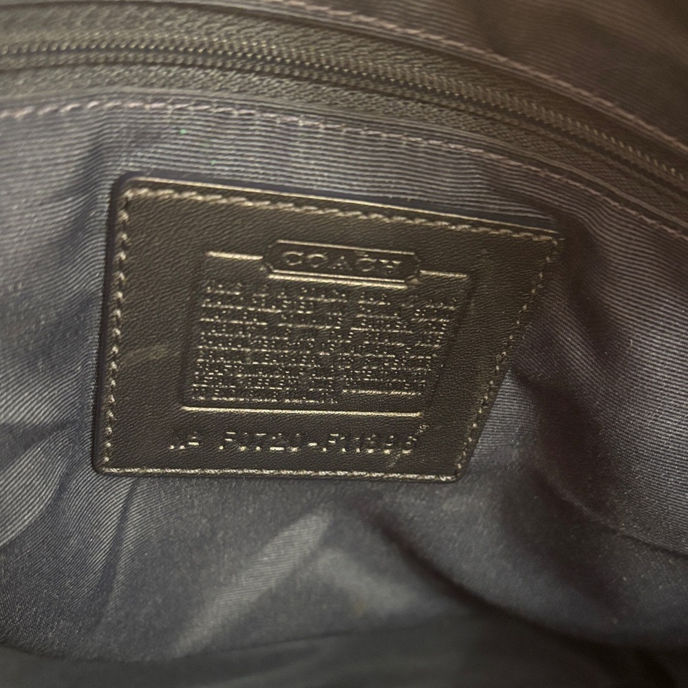 Coach Navy Blue Small Leather Tote Bag - Picture 3 of 10